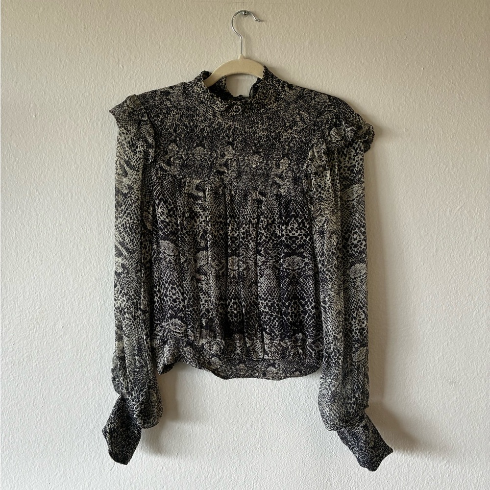 Women's Black Patterned Top
